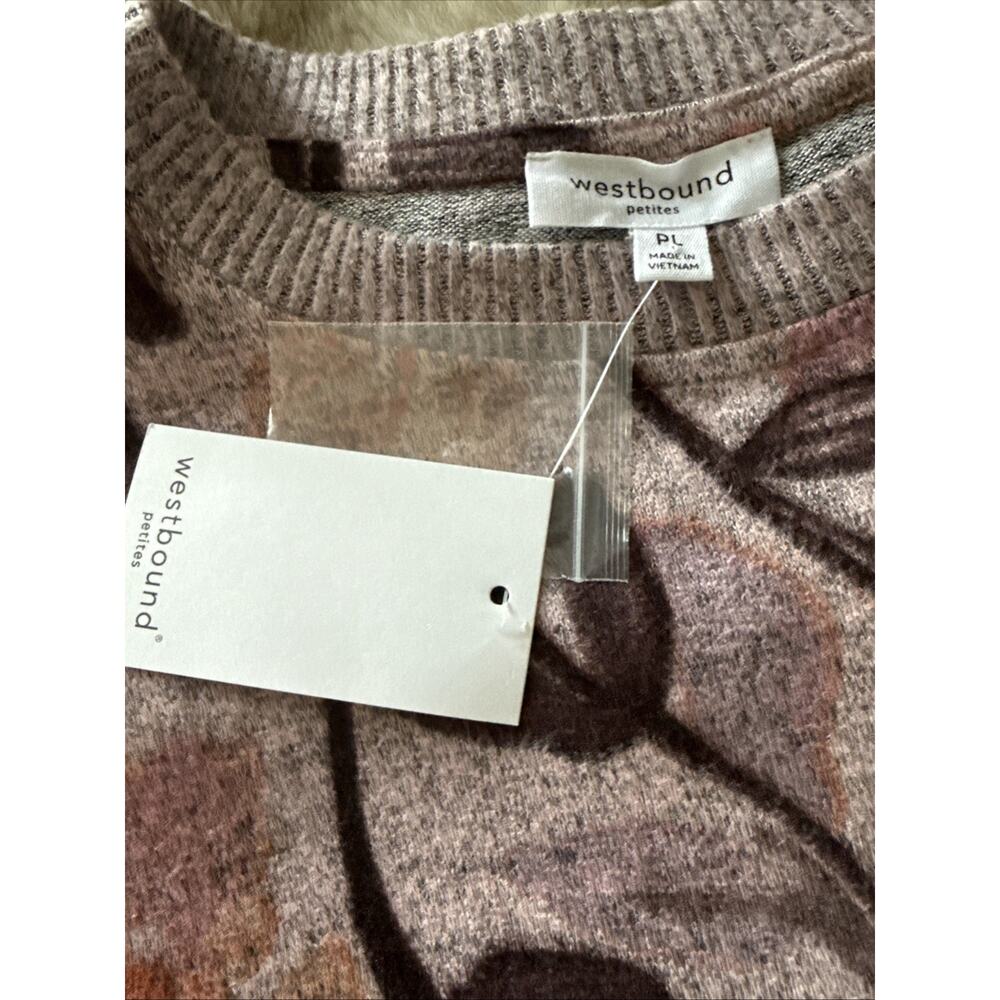 Westbound Tonal Floral Toss Long Sleeve Button Cuff Top - Picture 5 of 10